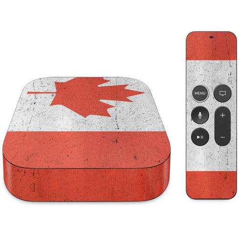 Canada Flag Distressed Apple TV Skin